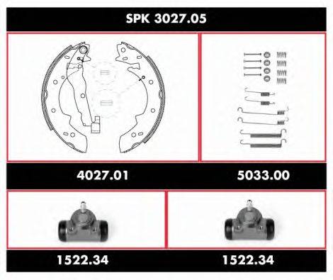 Комплект тормозов, барабанный тормозной механизм ROADHOUSE SPK 3027.05
