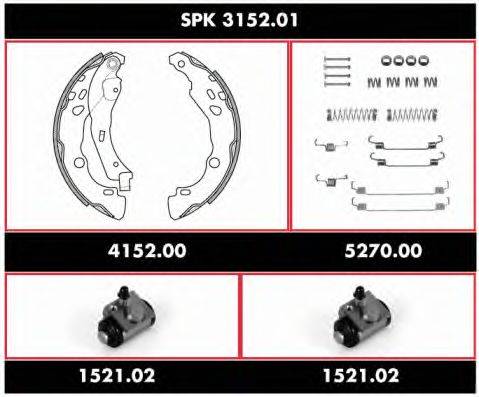 Комплект тормозов, барабанный тормозной механизм ROADHOUSE SPK315201