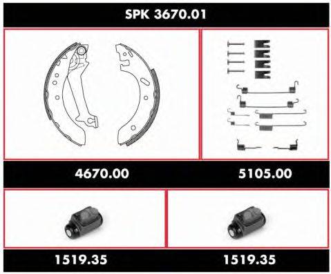 Комплект тормозов, барабанный тормозной механизм ROADHOUSE SPK 3670.01