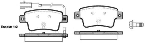 Комплект тормозных колодок, дисковый тормоз REMSA 1198.02