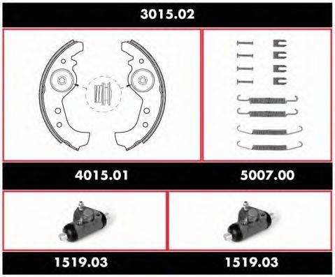 Комплект тормозов, барабанный тормозной механизм REMSA 3015.02