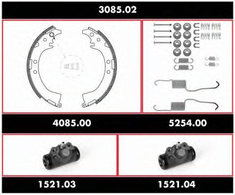 Комплект тормозов, барабанный тормозной механизм REMSA 308502