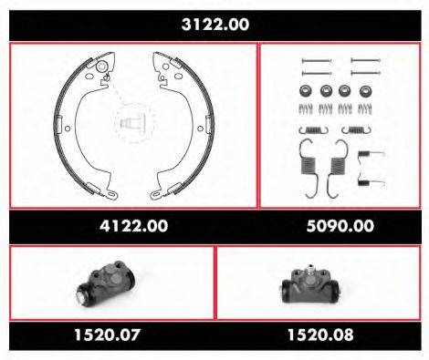 Комплект тормозов, барабанный тормозной механизм REMSA 3122.00