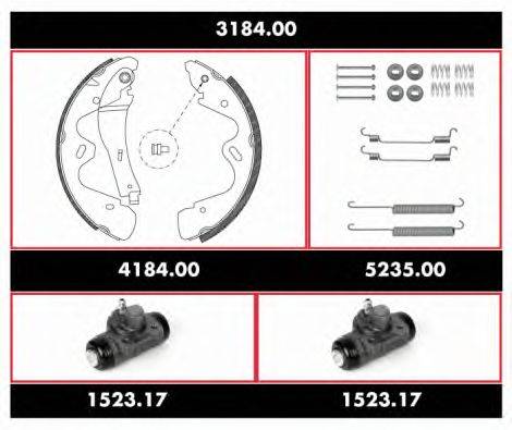 Комплект тормозов, барабанный тормозной механизм REMSA 3184.00