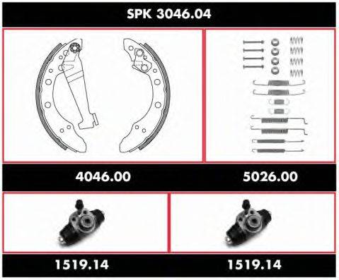 Комплект тормозов, барабанный тормозной механизм REMSA SPK 3046.04