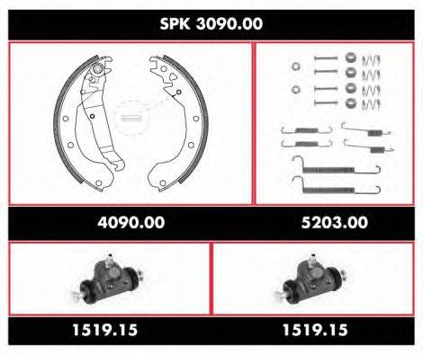 Комплект тормозов, барабанный тормозной механизм REMSA SPK 3090.00