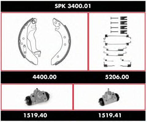 Комплект тормозов, барабанный тормозной механизм REMSA SPK340001