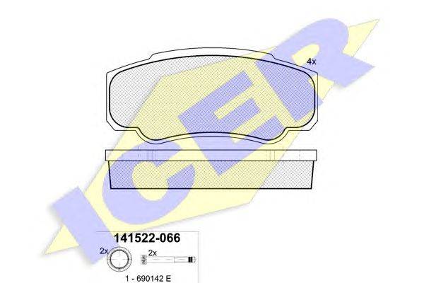 Комплект тормозных колодок, дисковый тормоз ICER 23921