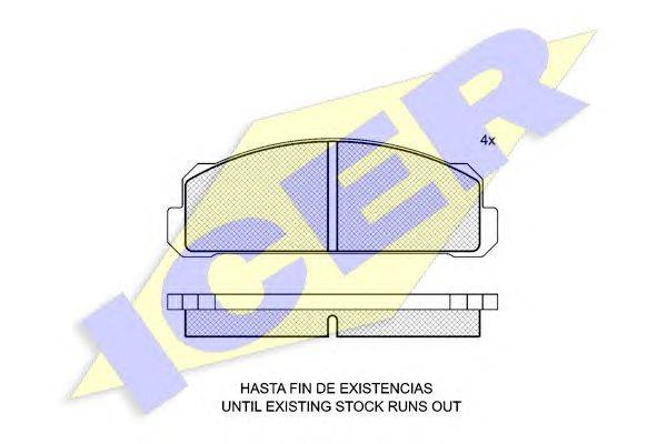 Комплект тормозных колодок, дисковый тормоз ICER 20231