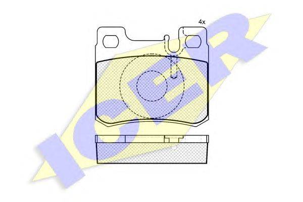 Комплект тормозных колодок, дисковый тормоз ICER 180974