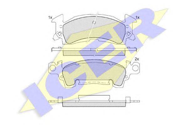 Комплект тормозных колодок, дисковый тормоз ICER 20216