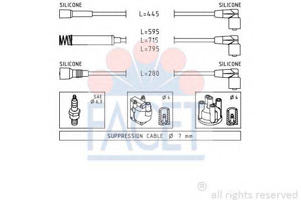 Комплект проводов зажигания FACET 48956