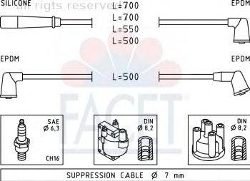 Комплект проводов зажигания FACET 49798