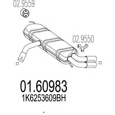 Глушитель выхлопных газов конечный MTS 01.60983