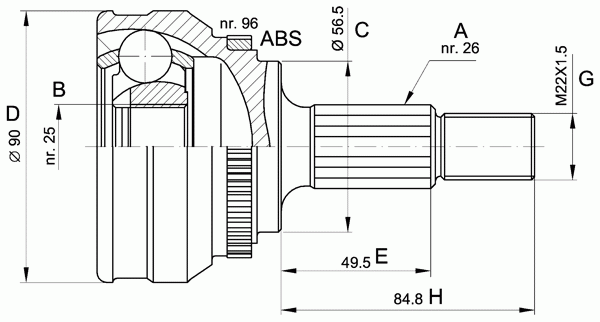 Шарнирный комплект, приводной вал OPEN PARTS CVJ5125.10