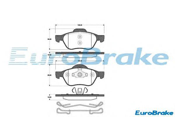 Комплект тормозных колодок, дисковый тормоз EUROBRAKE 5501223956