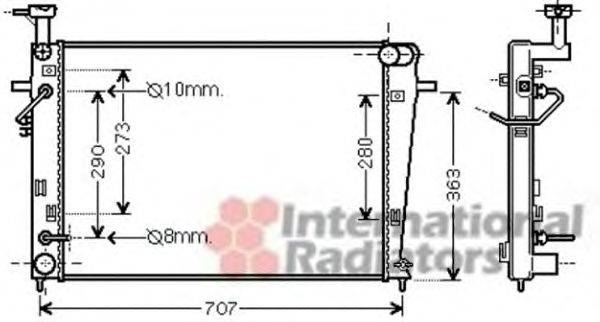 Радиатор, охлаждение двигателя VAN WEZEL 82002211