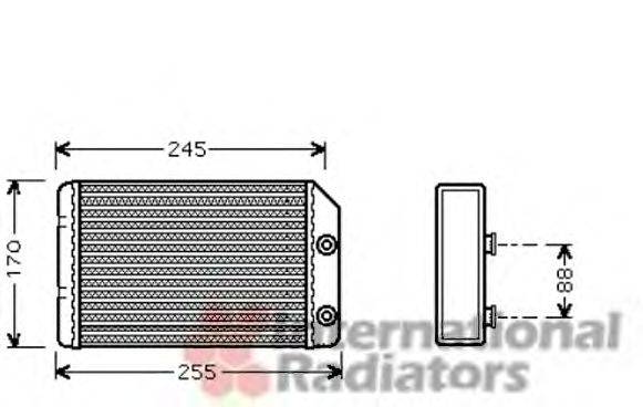 Теплообменник, отопление салона VAN WEZEL 37006315