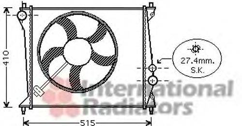 Радиатор, охлаждение двигателя VAN WEZEL 03002213