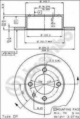 Тормозной диск BREMBO 08.2479.10