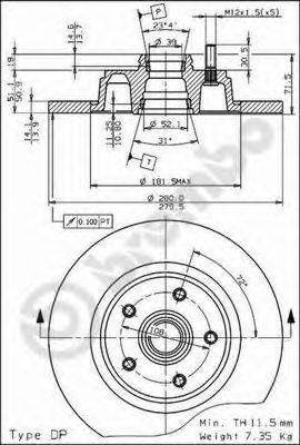 Тормозной диск BREMBO 08.4875.10