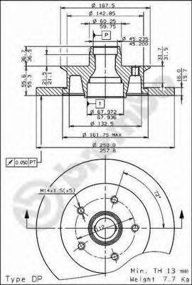 Тормозной диск BREMBO 08.5177.10