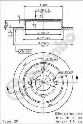 Тормозной диск BREMBO 08.5443.30