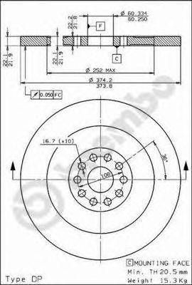 Тормозной диск BREMBO 08.6750.10