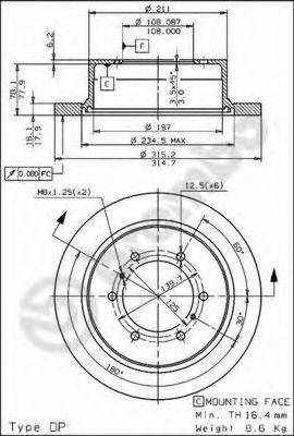 Тормозной диск BREMBO 08.7106.10