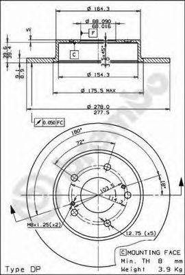 Тормозной диск BREMBO 08.8065.14