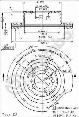 Тормозной диск BREMBO 09.4868.20