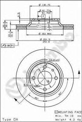 Тормозной диск BREMBO 09.5307.10