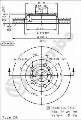 Тормозной диск BREMBO 09.5712.10