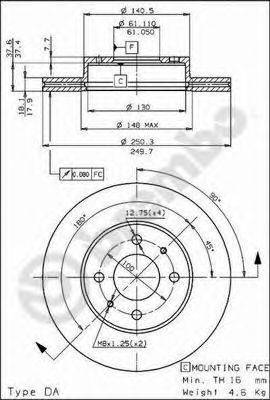 Тормозной диск BREMBO 09.5746.10