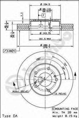 Тормозной диск BREMBO 09.5931.10