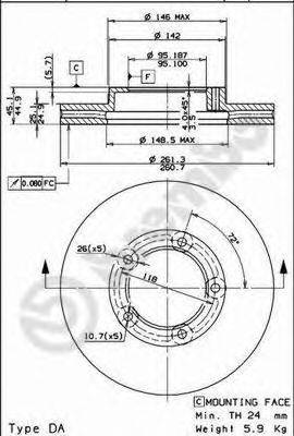 Тормозной диск BREMBO 09.6724.10