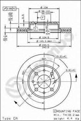 Тормозной диск BREMBO 09.6725.10