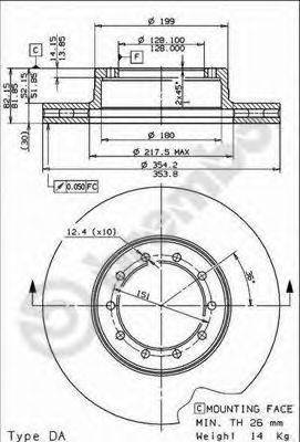 Тормозной диск BREMBO 09.6732.20