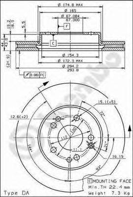 Тормозной диск BREMBO 09.6745.10