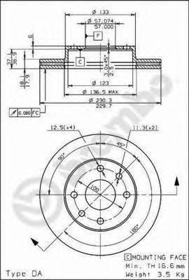 Тормозной диск BREMBO 09.6867.20