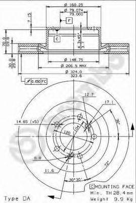 Тормозной диск BREMBO 09.6948.11