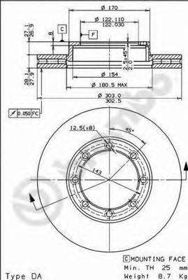 Тормозной диск BREMBO 09.7286.10