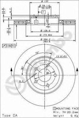 Тормозной диск BREMBO 09.9624.24