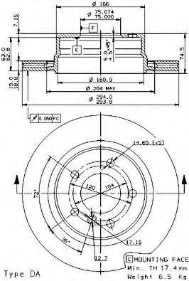 Тормозной диск BREMBO 09.9869.80