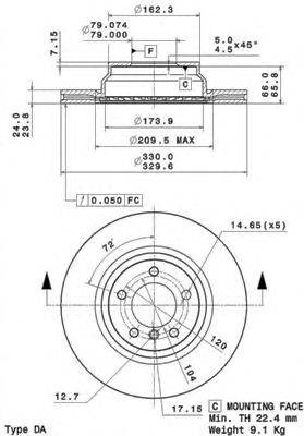 Тормозной диск BREMBO 09.A259.10