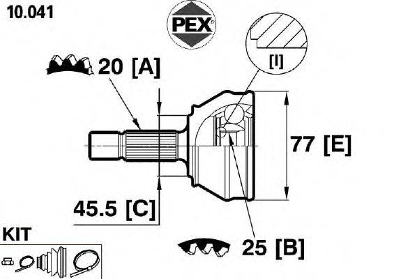 Шарнир, приводной вал PEX 10041