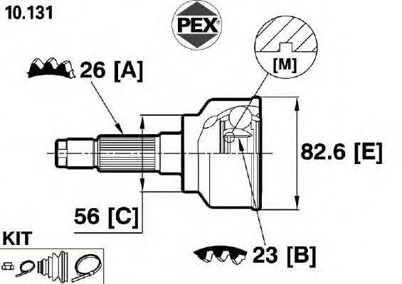 Шарнир, приводной вал PEX 10131