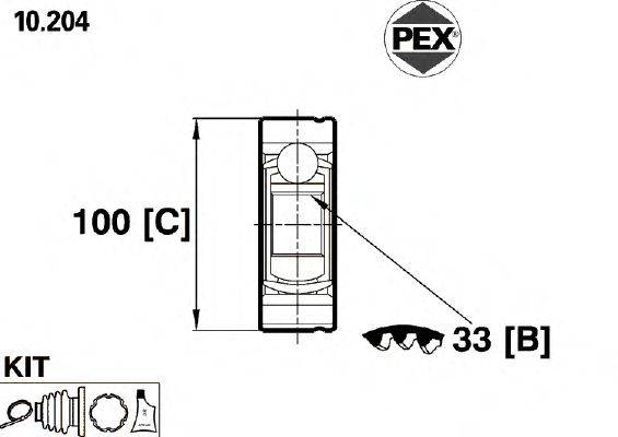 Шарнир, приводной вал PEX 10204