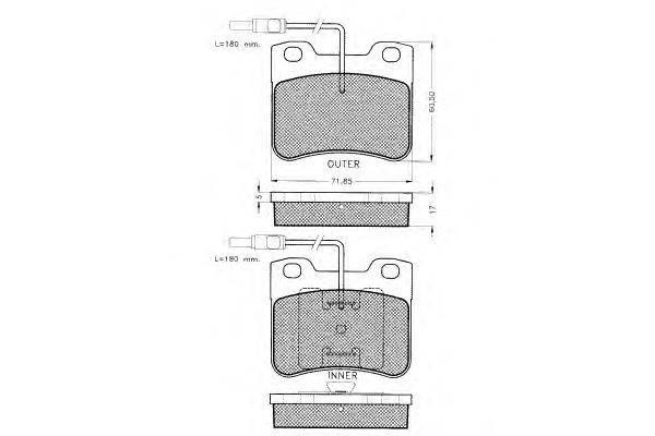 Комплект тормозных колодок, дисковый тормоз PEX 7.186