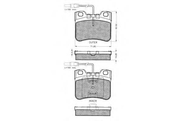 Комплект тормозных колодок, дисковый тормоз PEX 21179